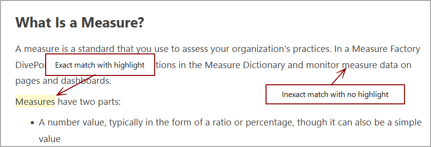 Example showing search results