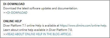 The DI website download page.
