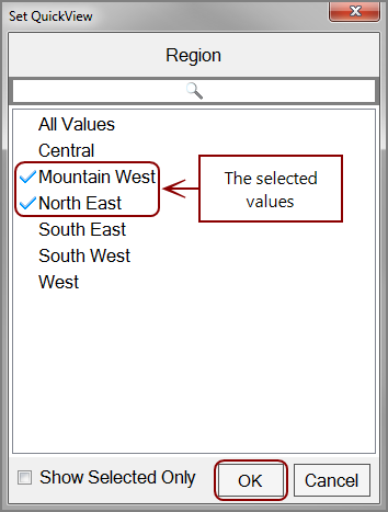 After the values for filtering are selected.