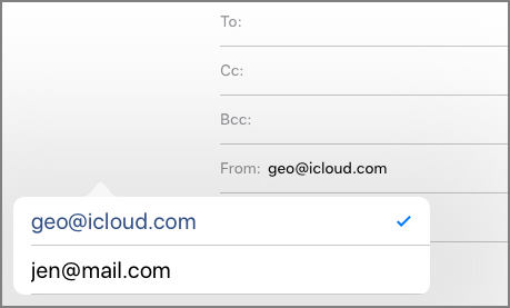 Select the email you wish to use as sender.