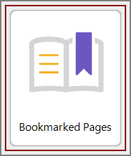 The Bookmarked Pages icon on the main menu on a PC.
