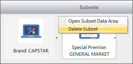 The options for the context menu for the subset button on the PC.