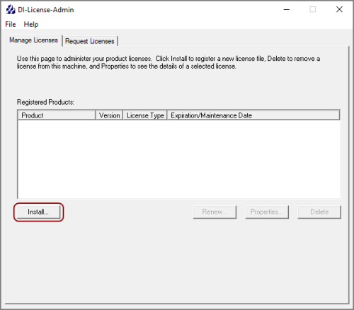 Installing a DI License File