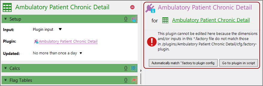 The warning in the detail pane for the plugin