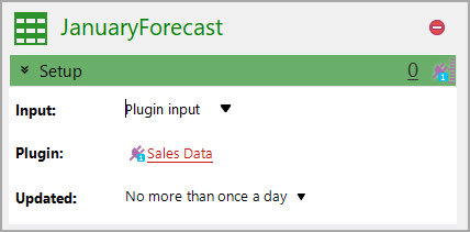 Setup new data set showing plugin input type.
