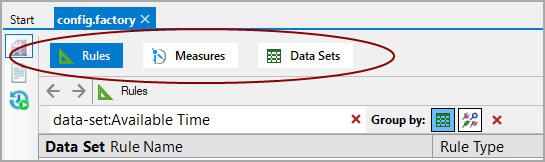 Measure Factory Editor, page selectors. 