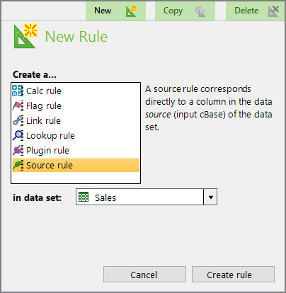 Select Rule Type Dialog Box