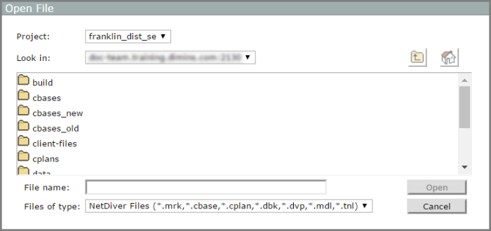 Open File dialog box when there is no home project.