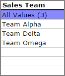 Example of a picklist QuickView.