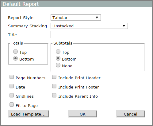 Report Format Box Setting Report Attributes