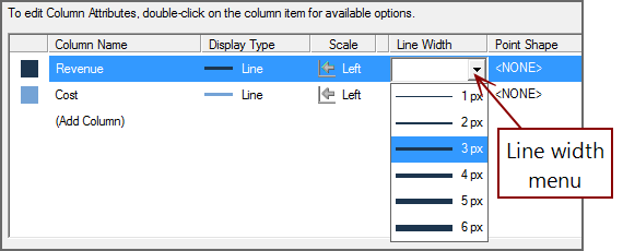 Line width options.