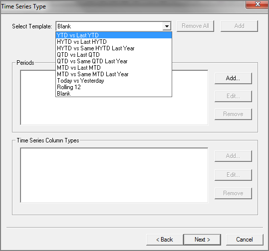 Time Series Type dialog box.