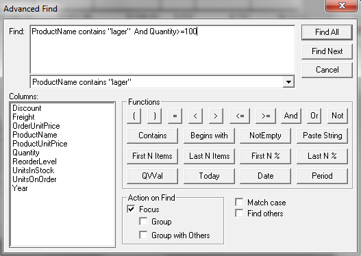 Find Dialog Finding