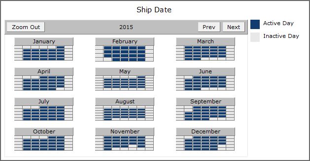 Calendar active view example.