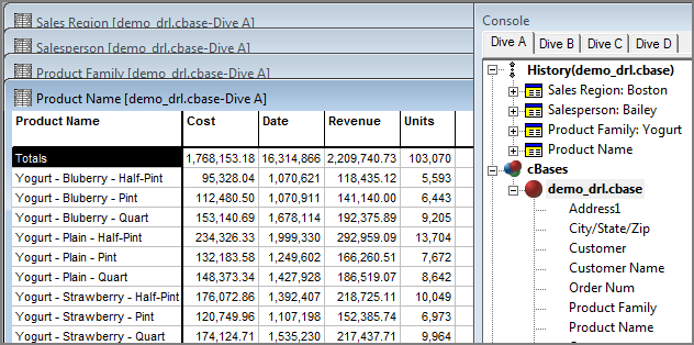 Stacked window example.