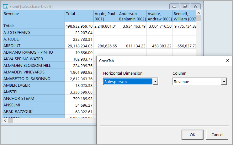 Adding a Column to a CrossTab or MultiCrossTab Dive Window