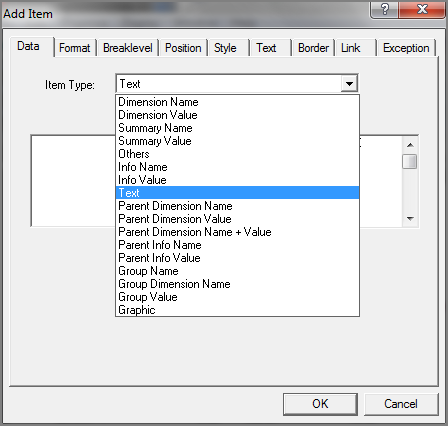 Add Item dialog box.