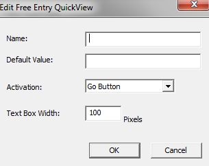 Edit Free Entry QuickView dialog box.