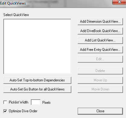Edit QuickView dialog box.