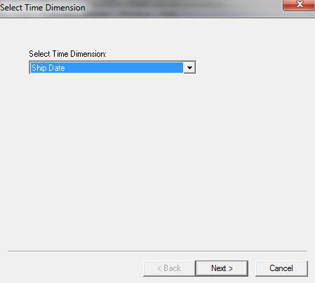 Select Time Dimension dialog box.