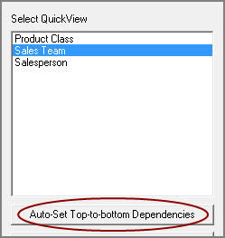 Edit QuickViews dialog box.