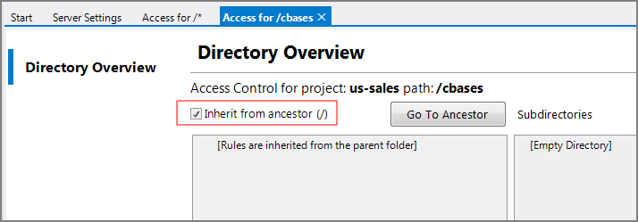 Inherit from ancestor check box