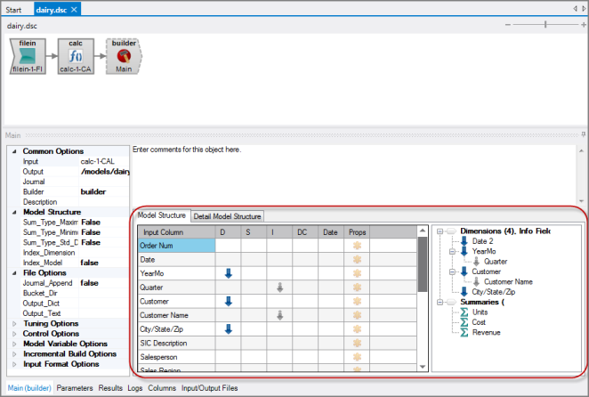 Model Structure in Builder