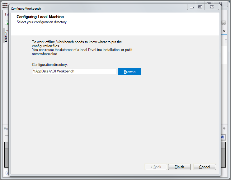 Configure Workbench one-time dialog