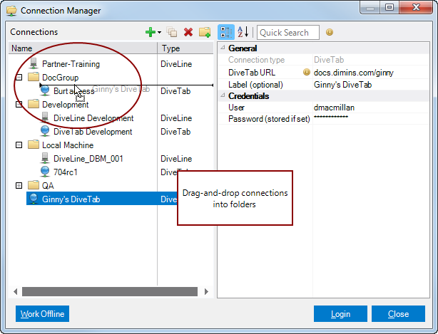 Connection Manager Organizing