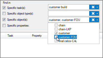 Example of searching specific objects in a VI script