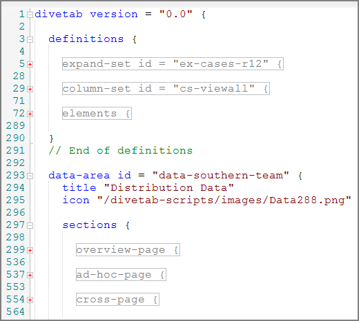 Collapsed data script example