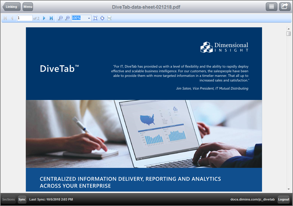 Example of following the link for a file column.