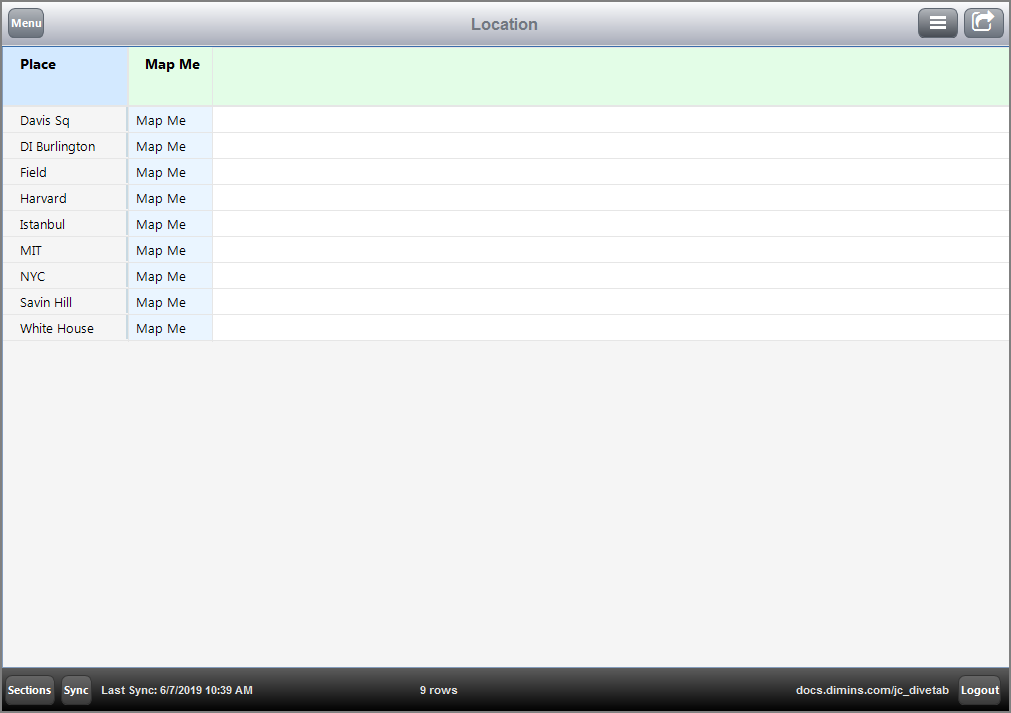 Example of a map link in a column.