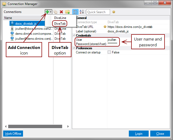 The Workbench Connection Manager