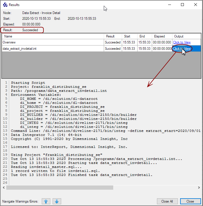 Production Node Success Results