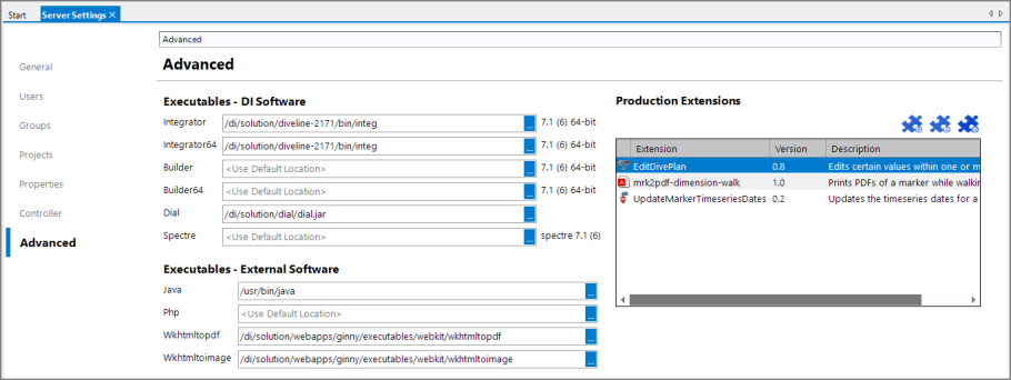 Server Settings Advanced Tab