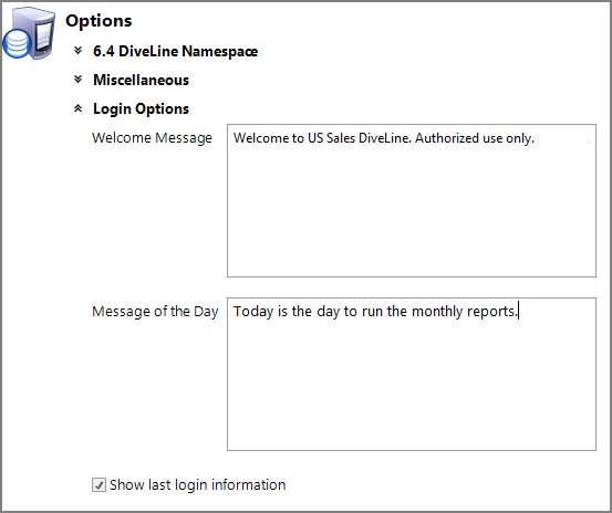 Server Settings Login Options
