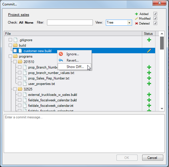 Context Commands from Commit DB