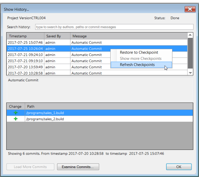 Checkpoint Context Commands