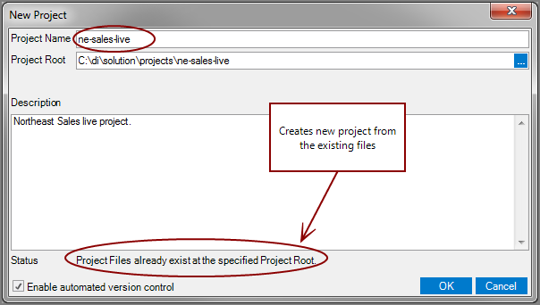 New Project Dialog box after copy-paste on server New Project Dialog box after copy-paste on server