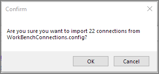 Confirmation Dialog when Importing Connections