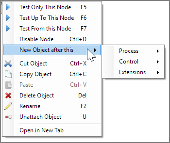 Context menu for cBase Build node