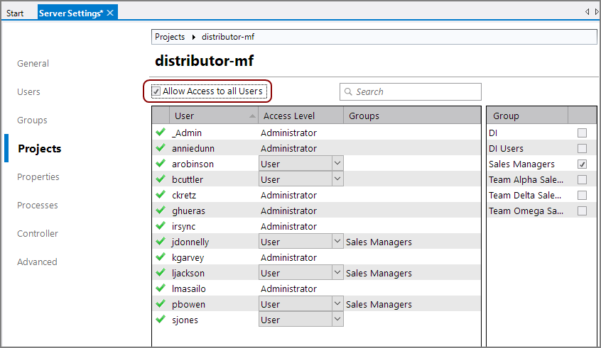 Allow Access to All Users