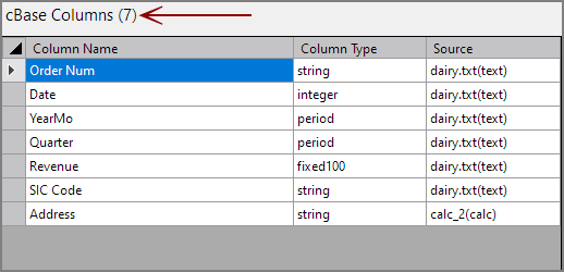 Spectre Build Output Object cBase Columns