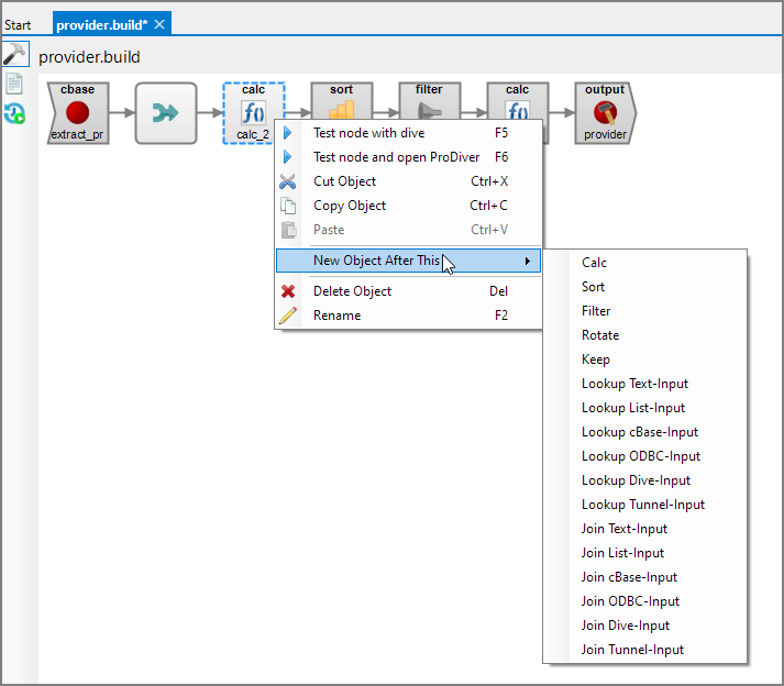 Spectre Build Flow Editor New Object