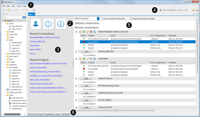 Workbench Start Page Tab