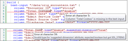 text editor error highlighting