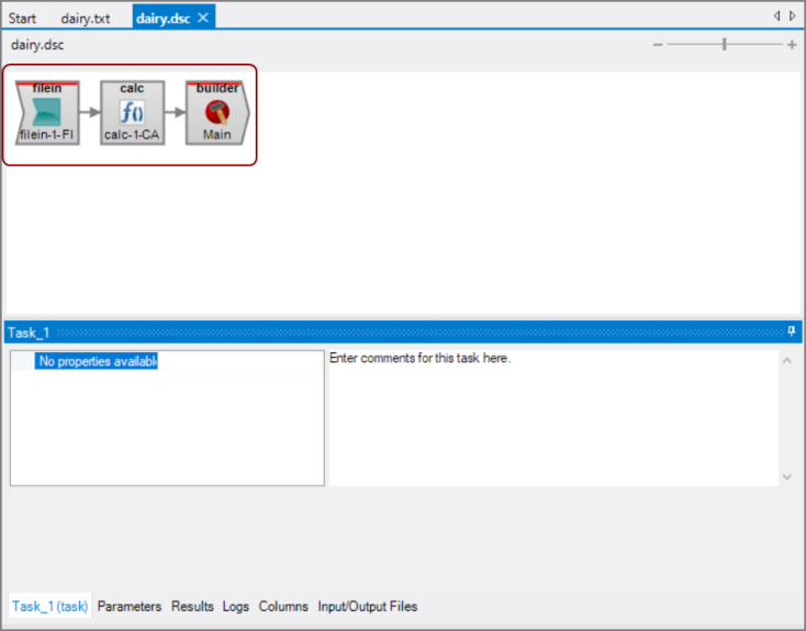 New Build Description tab