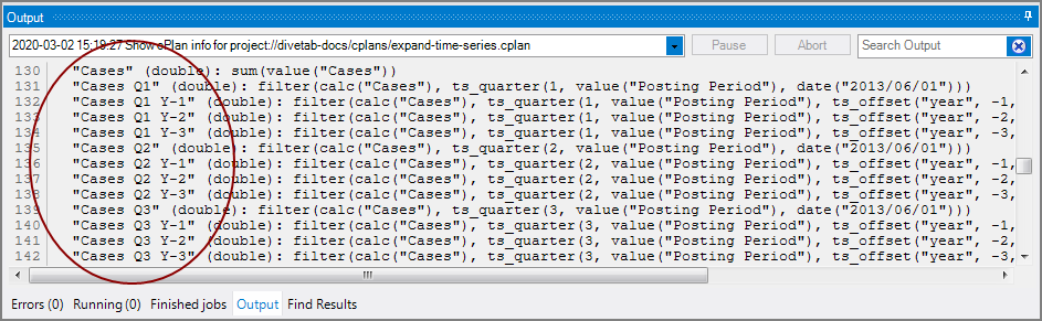 cPlan for time series