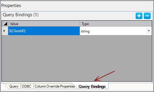 odbc-input properties for query binding